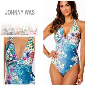 New. Johnny Was floral twist halter swimsuit. Size small. Retails $198